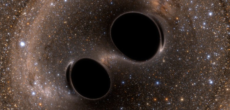 illustration & # XF3; n a fusi &  # XF3;. No two black holes, which generates  gravitational waves as detected now / LIGO